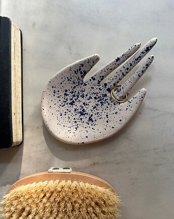 Ceramiczna Łapka Handmade Talerzyk na Biżuterię Niebieskie Ciapki, Maison Fragile