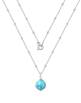 Srebrny naszyjnik turkus, MYNESS