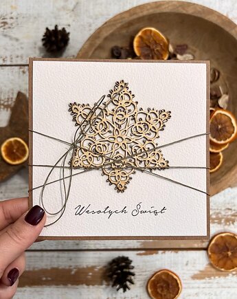 Stylowa ręcznie robiona kartka świąteczna, sorte