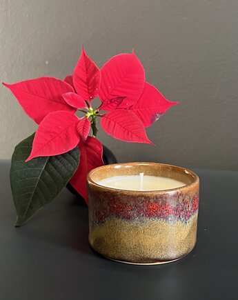 Świeca sojowa w ceramice 130 ml - grzane wino, PIEGO Ceramika