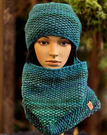 Szmaragdy / komplet, agat handmade