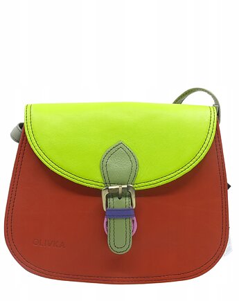 Torebka listonoszka damska skóra naturalna ze skrawków oryginalna OLIVKA, Olivka Warsaw