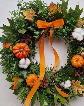 Wianek jesienny na drzwi z dyniami PUMPKIN SPICE, MOM&SISdekorują