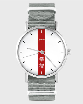 Zegarek - Szczęście - szary, nylonowy