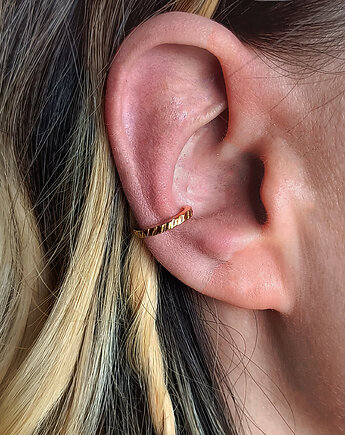 Nausznica LUCKY S Gold srebro pozłacane, ZIĘBA