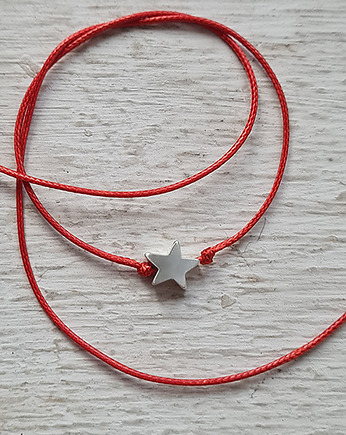 Srebro: LUCKY STAR - bransoletka na sznurku, COCONUT