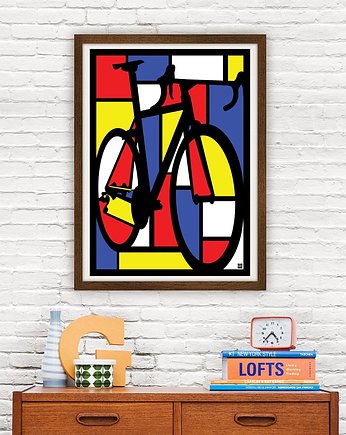 Rower Mondriana - plakat geometryczny, minimalmill