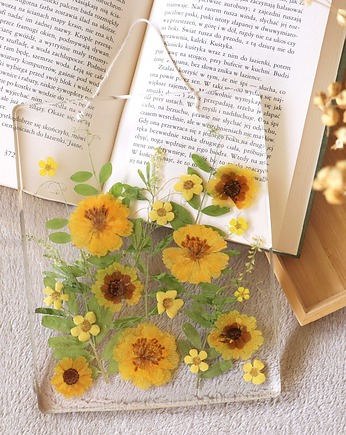 Obrazek z naturalnymi kwiatami w żywicy, Floral Home