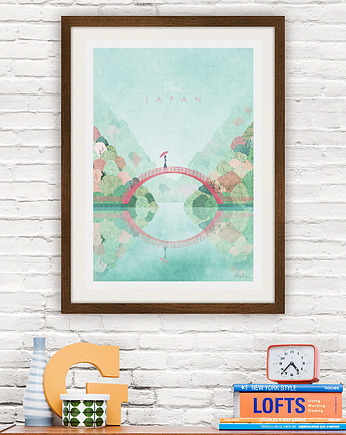 Japonia - vintage plakat 50x70 cm, minimalmill
