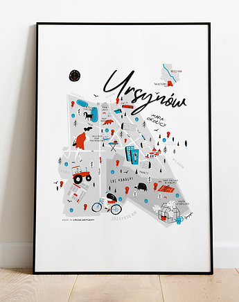 Warszawa Mapa Ursynów plakat 50x70 cm, Cyrografik
