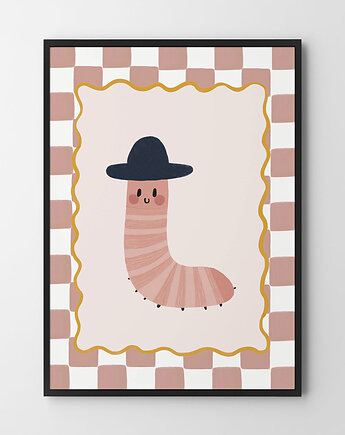 Dzdżownica - plakat dla dzieci pokój dziecka, HOG STUDIO