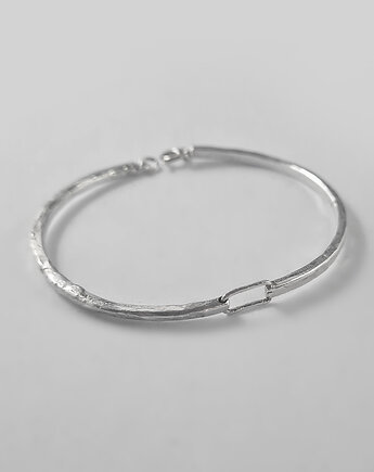 Bransoleta zapinana młotkowana ręcznie kute srebro, RA