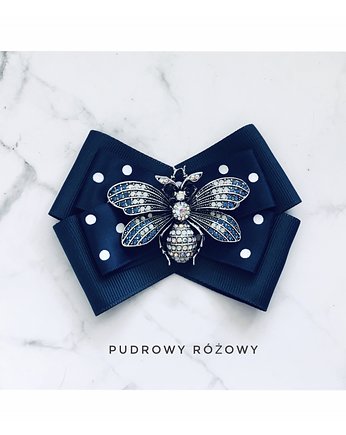 Brosza Granatowa z Owadem NEW, Pudrowy Różowy
