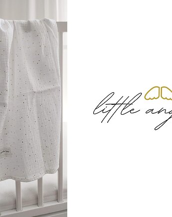 Muślinowy kocyk / otulacz  (100x75 cm) + poduszka, Little Angels