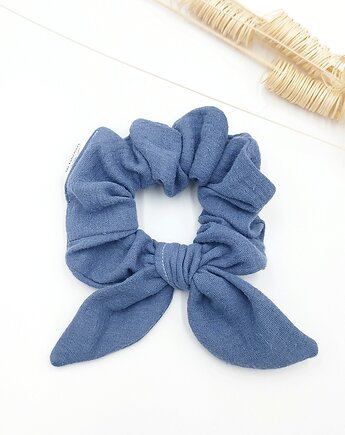 Scrunchie/frotka bow Blue, wu handmade