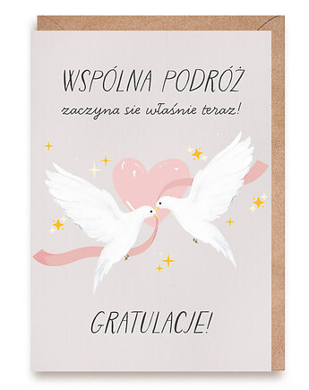 Kartka ślubna z gołąbkami - Wspólna podróż, Cardie