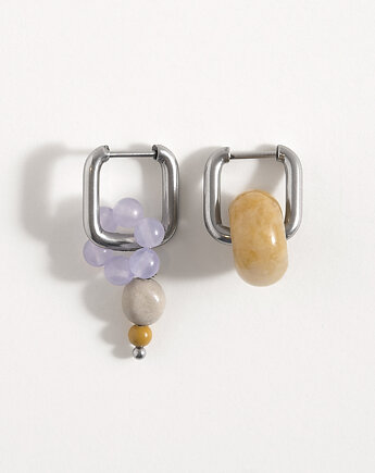 Srebrne kolczyki z kamieni naturalnych, ech studio