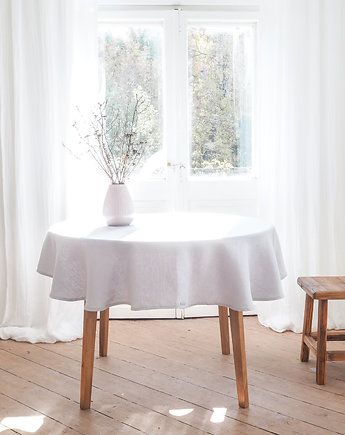 Obrus okrągły MEDIUM LIGHT GRAY - 170 zm, klasyczna listwa, so linen!