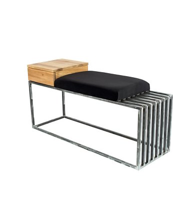 Ławka Pufa Tapicerowana  Stal LGMS-20, EMRA WOOD DESIGN