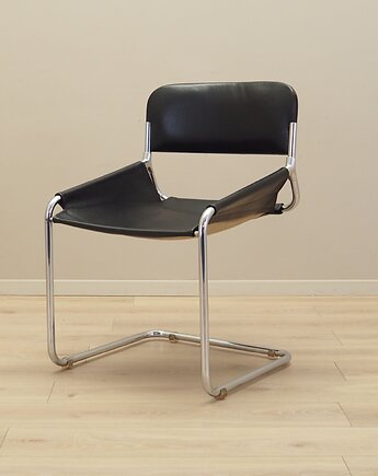 Krzesło skórzane, włoski design, lata 70, produkcja: Włochy, Przetwory design