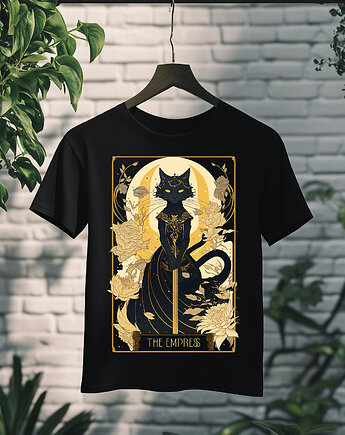 Koszulka - Kocia karta Tarota - Cesarzowa, The Empress #6, Black Sapphire Art