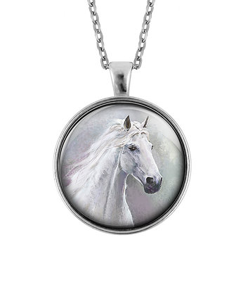 Medalion - Biały koń - duży, yenoo