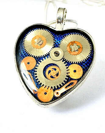 Wisior Silver heart (Blue) II, DROBINY CZASU