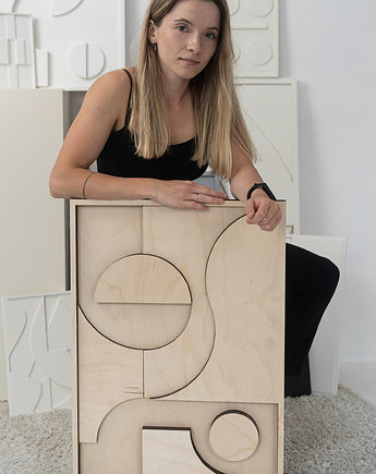 Minimalistyczny obraz 3D / relief 50x70 / Geometry.02, Luumi Studio