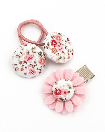 Komplet  kwiatek i gumeczki FLORENCE PINK, Momilio