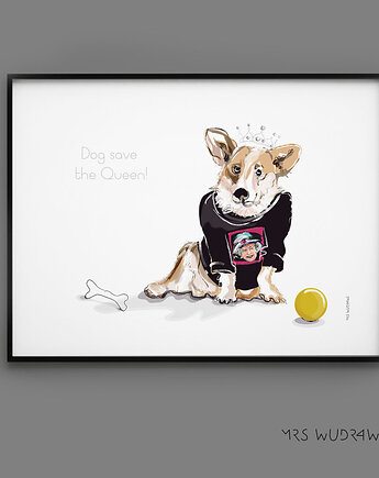 Plakat Dog save the queen, MRS WUDRAWS