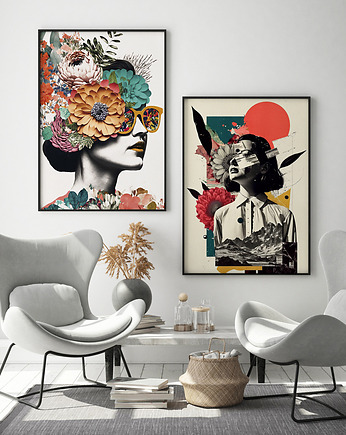 Zestaw plakatów - kolaż kobieta, HOG STUDIO