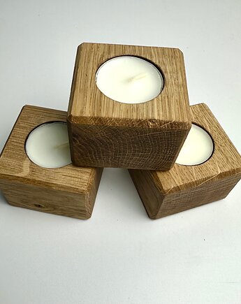Dębowy świecznik drewniany tealight, BooGoo