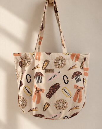 Welurowa tote bag klamoty, sacky bag