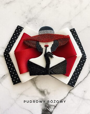 Kolekcja Pop Art Dama  Brosza z Damą 1 szt, Pudrowy Różowy