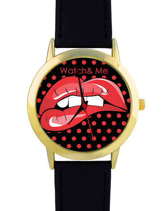 Zegarek Red Lips Black  Watch& Me, ZAMIŁOWANIA - Spersonalizowany prezent