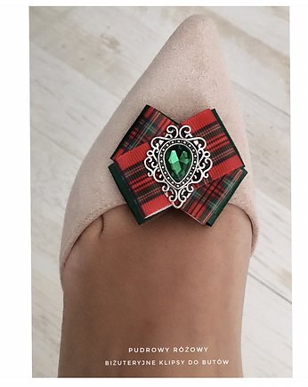 Biżuteryjne  Klipsy do butów NEW Święta Mikołajki, Pudrowy Różowy