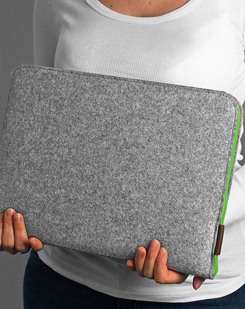 POKROWIEC NA LAPTOPA szary zielony zamek, purol design