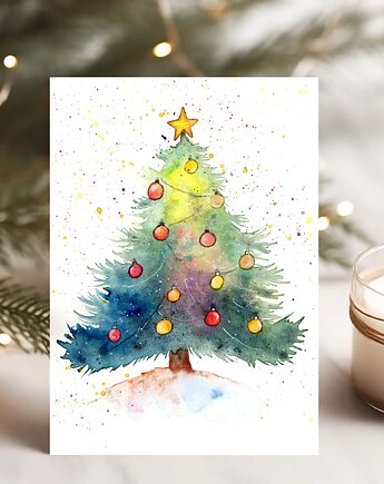 Zestaw 5 kartek świątecznych. Choinka, Malgorzata Domanska