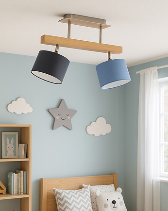 Drewniana lampa sufitowa dla dzieci EPIR z regulacją abażurów, LYSNE