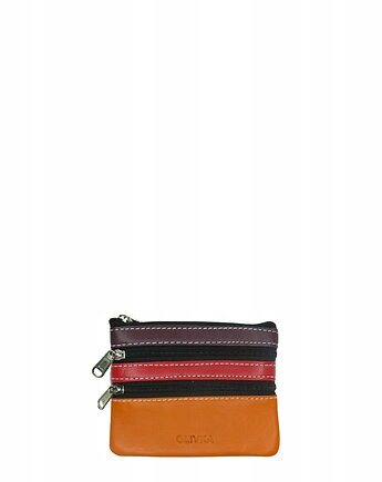 Saszetka skórzana na klucze z kółkiem monety bilonówka skórzana OLIVKA, Olivka Warsaw