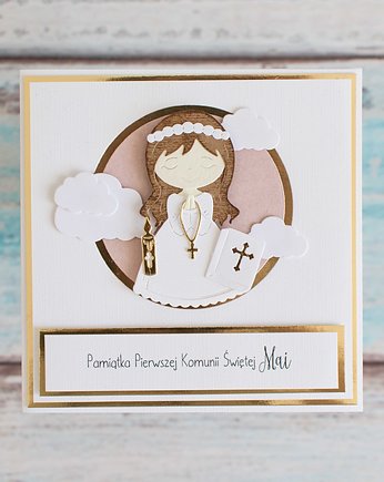 Pamiątka Pierwszej Komunii Świętej dla dziewczynki, dla chłopca aniołek, LittleBunnyCraft