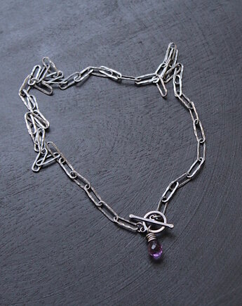 Łańcuszak oksydowany z ametystem, fado