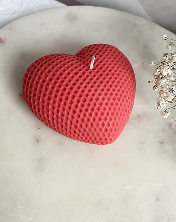 Świeca ekologiczna sojowa dekoracyjna "Sweet Heart" 98x40mm jasna czerwona, Coccola JEWELLERY