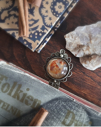 Zakładka z karneolem, miedź, Figa handmade accessories