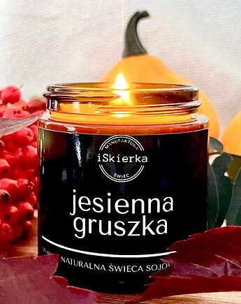 JESIENNA GRUSZKA świeca sojowa 120 ml, iSkierka Manufaktura Świec