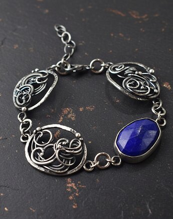 Soreva - srebrna bransoletka wire-wrapping III, Sunflower Kornelia Kubinowska