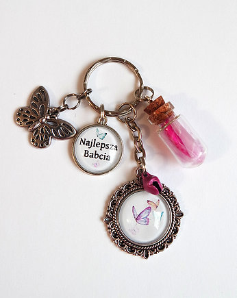 Breloczek - Babcia, motyle, fiolka, yenoo