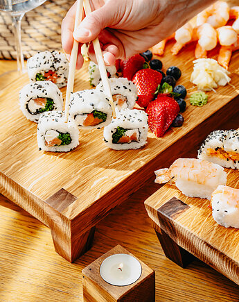 Deska do serwowania przekąsek sushi dębowa duża, Simpleclock96