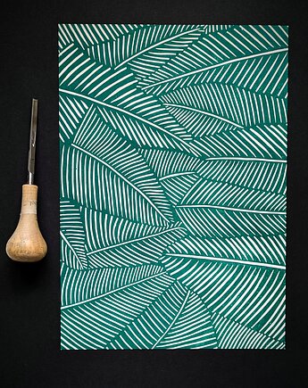 Ręcznie drukowany linoryt "Flora" 21x30cm, Grafiki Natsona