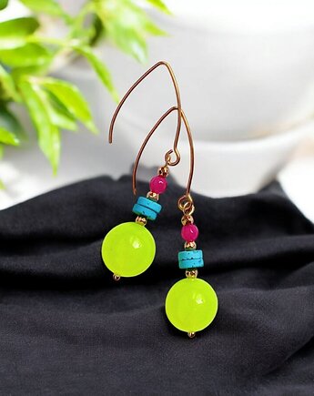 Kolczyki : FLUO summer collection ::  duże kule, kaktusia